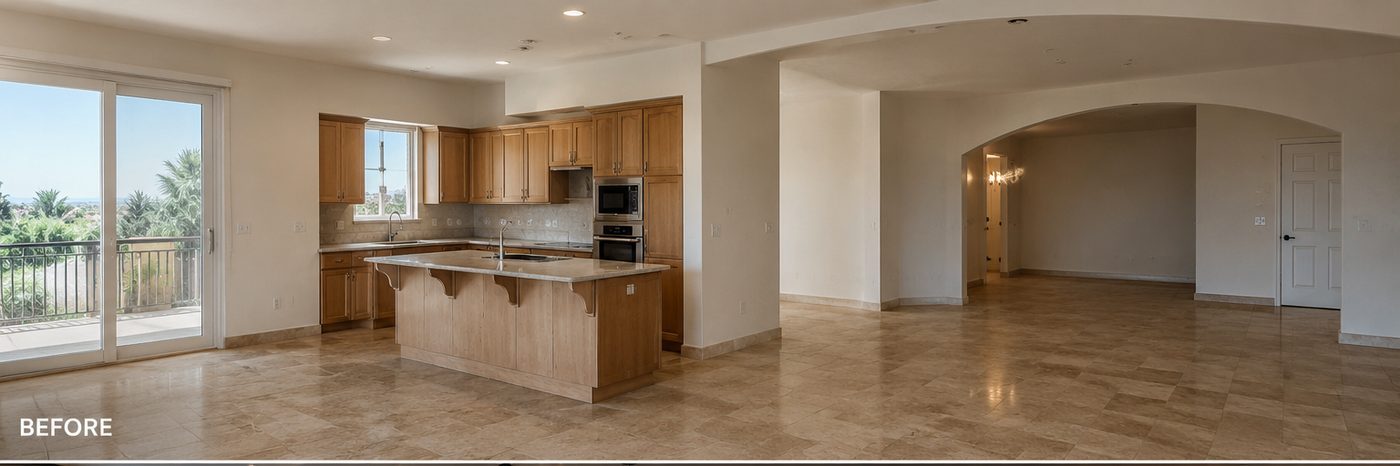 Before Open-Concept Kitchen & Living