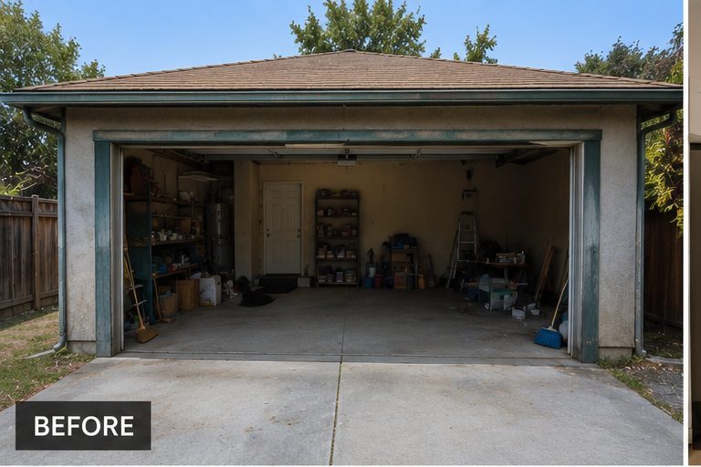 Before Garage to Studio ADU